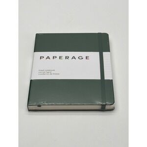 Paperage Lined Notebook Dark Green Hardcover Journal 160 Pages 5.6x8 100gsm